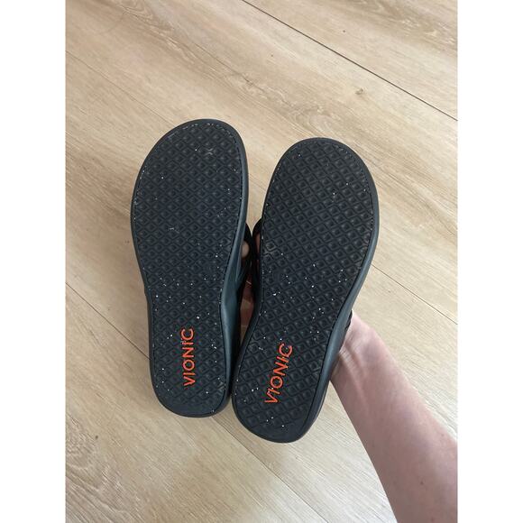 Vionic flip flop sandals women’s size 8 black comfort casual - Picture 2 of 3